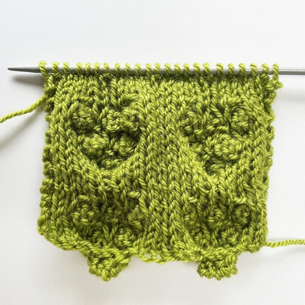Grape bobble stitch - from the wrong side