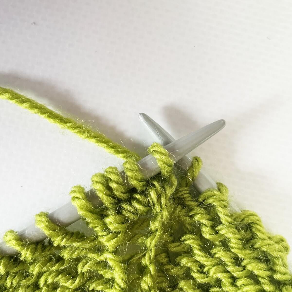 The result of knitting backwards